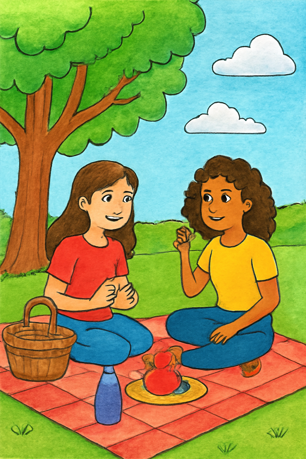 Coloring example — Best Friends Picnic