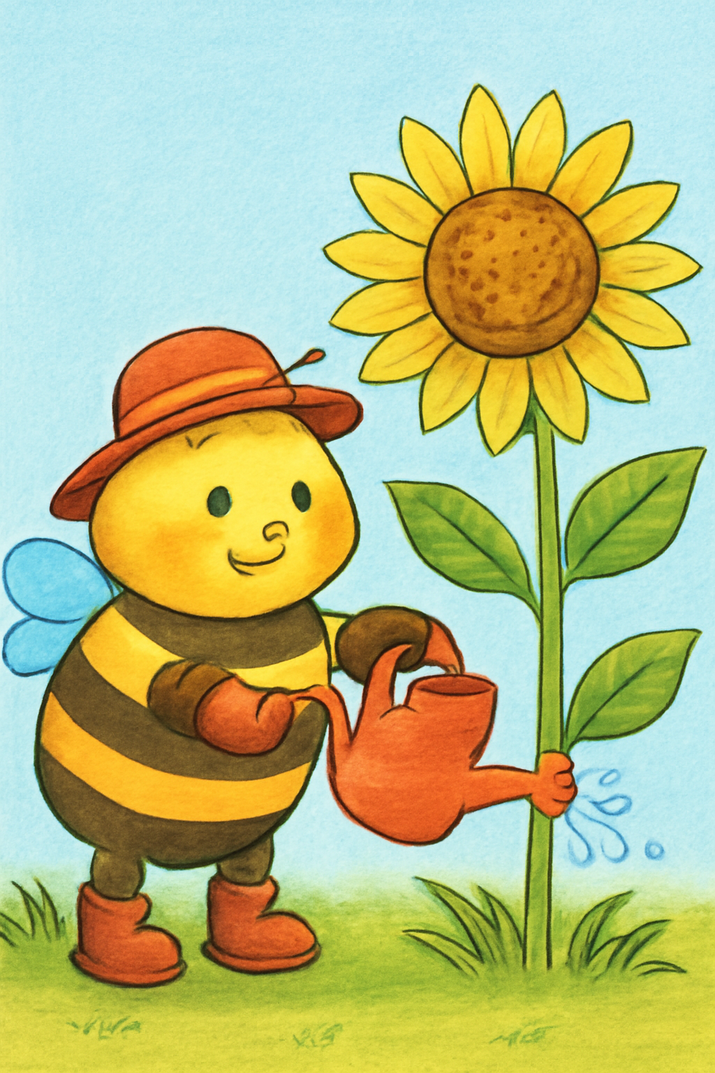 Coloring example — The Busy Little Gardener Bee